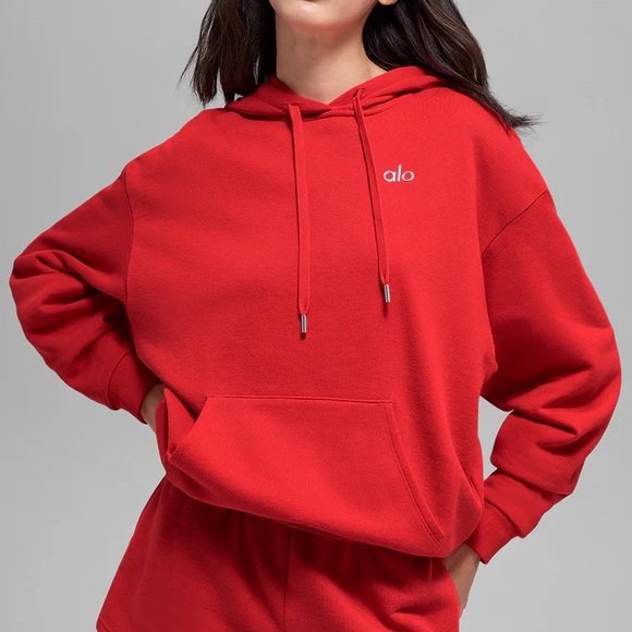 ALO Yoga Tops - Alo Accolade Hoodie Bright Red NWT